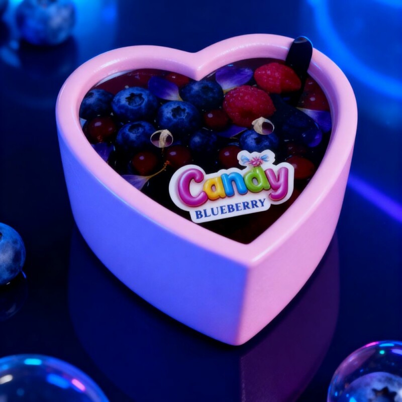 Масажна свічка з ароматом чорниці, 70 мл, Candy Blueberry у формі серця - Зображення 9
