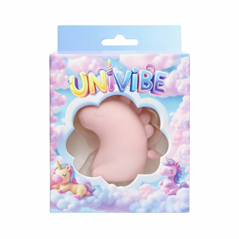 Стимулятор клітора з пульсацією UNIVIBE Єдиноріг рожевий, 7.5 см - Зображення 1
