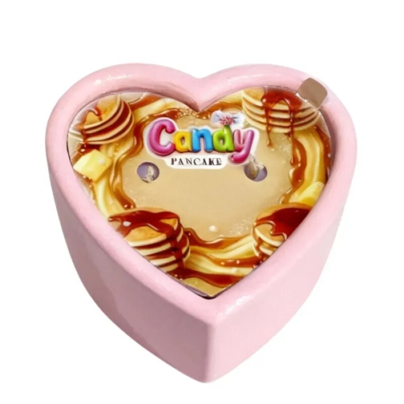 Масажна свічка з ароматом панкейка, 70 мл, Candy Pancake у формі серця