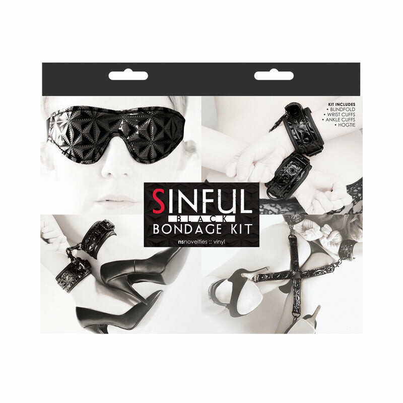 Набір БДСМ NS Novelties Sinful Bondage чорний, 4 предмета - Зображення 1