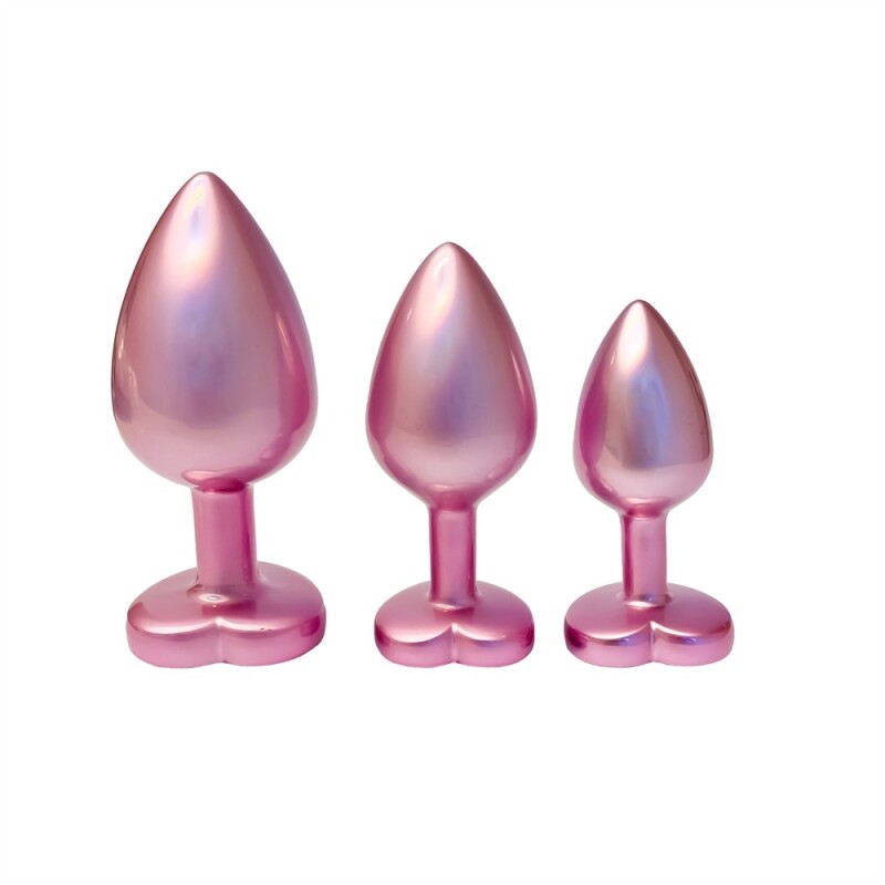 Набір анальних пробок Dream Toys Gleaming Love перламутрово-рожевий, 3 шт - Изображение 2