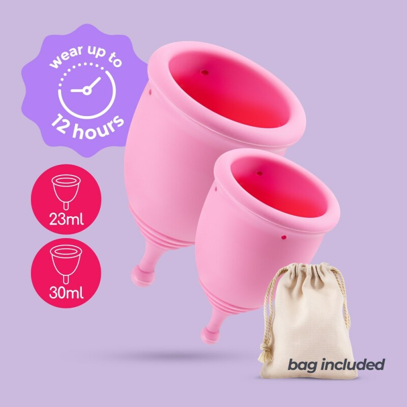 Набір менструальних чаш Crushious Minerva з чохлом, рожевий, 2 шт - Изображение 1