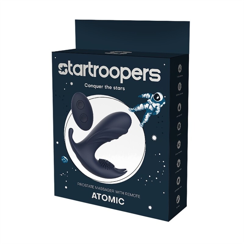 Вібромасажер простати Dream Toys Atomic з пультом, синій, 12.5 х 4 см - Зображення 1