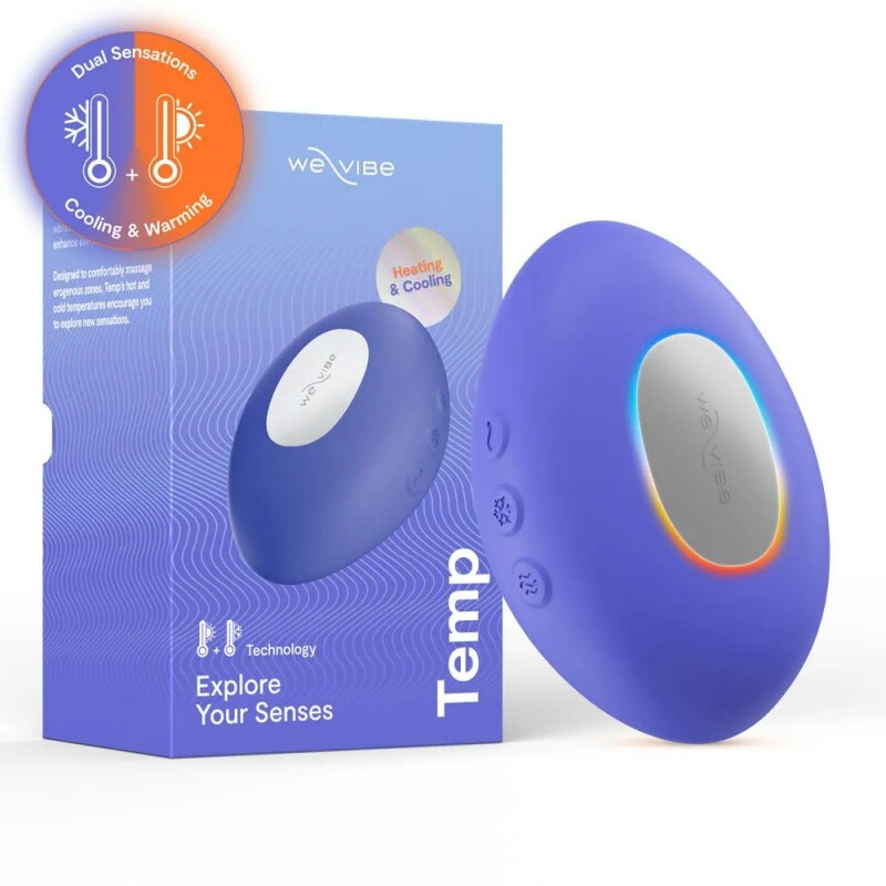 Вібратор для клітора We-Vibe Temp з функцією нагрівання та охолодження, синій, 9.7 см
