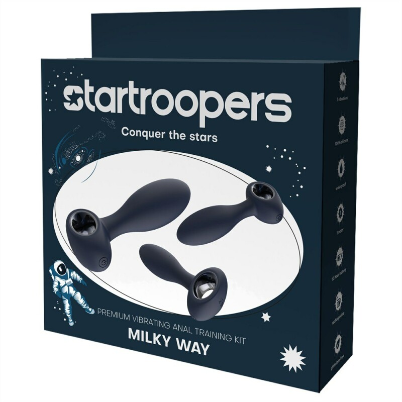 Набір анальних пробок Dream Toys Milky Way, дві з вібрацією, синій, 3 шт - Изображение 1