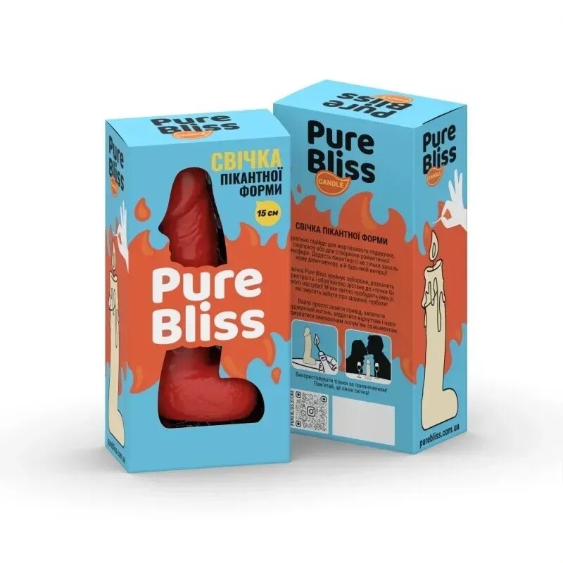 Свічка у формі пеніса Pure Bliss MINI червона, 15 х 3.4 см - Зображення 1