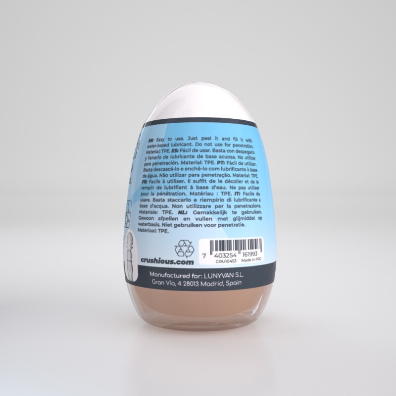 Мастурбатор-яйце Crushious Ezy Egg the Lover вагіна, бежевий, 8.7 х 5.6 см - Изображение 7