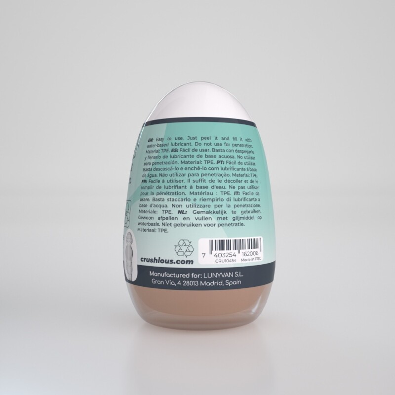 Мастурбатор-яйце Crushious Ezy Egg the Novice вагіна, бежевий, 8.7 х 5.6 см - Изображение 7
