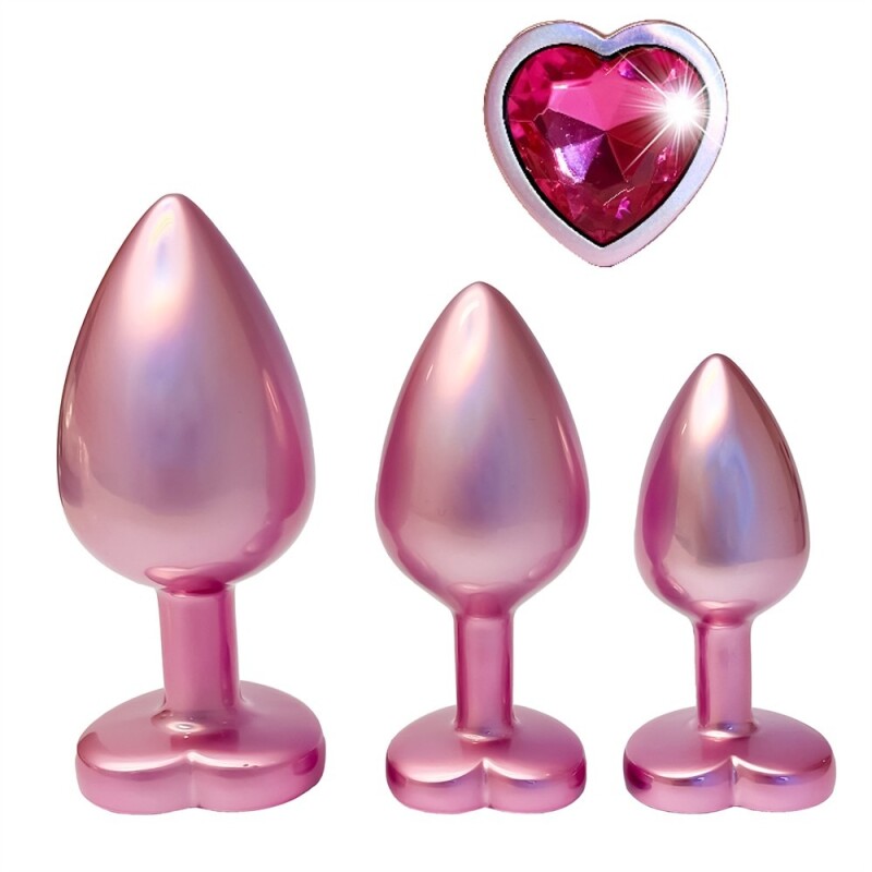 Набір анальних пробок Dream Toys Gleaming Love перламутрово-рожевий, 3 шт