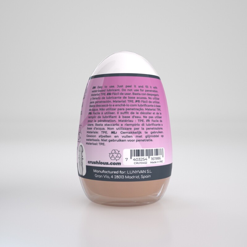 Мастурбатор-яйце Crushious Ezy Egg the Skilled вагіна, бежевий, 8.7 х 5.6 см - Зображення 7