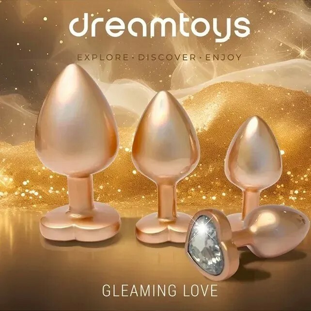 Набір анальних пробок Dream Toys Gleaming Love перламутрово-золоті, 3 шт - Изображение 5