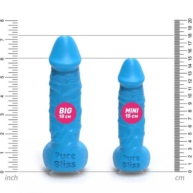 Мило у формі пеніса Pure Bliss Mini на присосці, блакитне, 15 х 3.4 см - Изображение 5