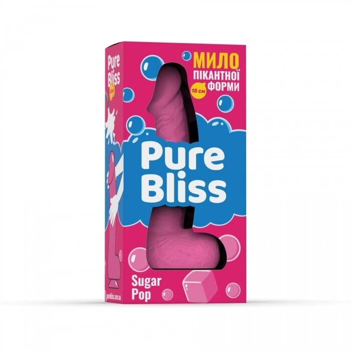 Мило у формі пеніса Pure Bliss Sugar Pop з ароматом жуйки, рожеве, 18 × 4.2 см - Зображення 6