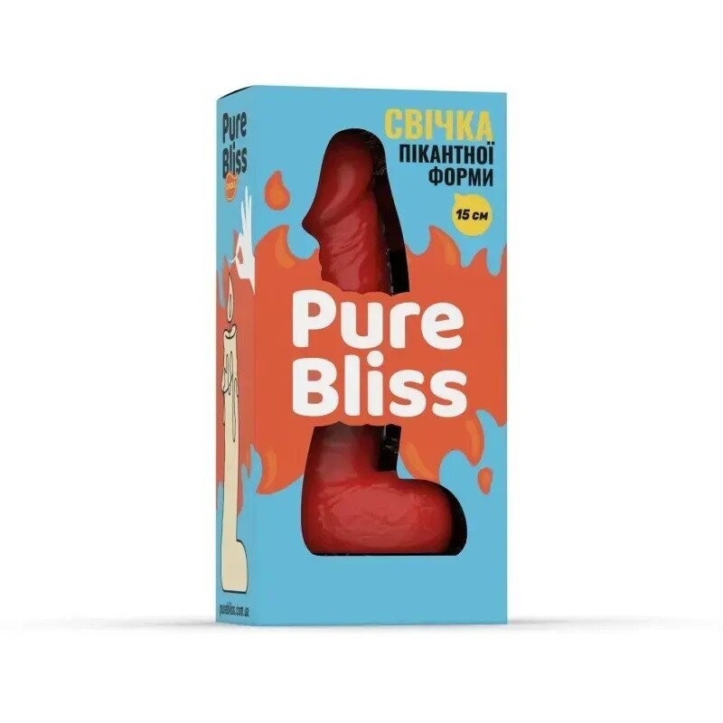 Свічка у формі пеніса Pure Bliss MINI червона, 15 х 3.4 см - Зображення 6
