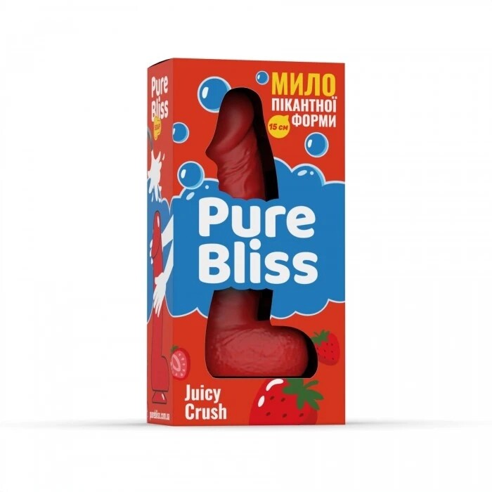 Мило у формі пеніса Pure Bliss Juicy Crush з ароматом ягід, червоне, 15 х 3.4 см - Изображение 6
