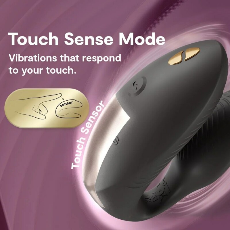 Вібратор для пар We-Vibe Chorus Pro з пультом і додатком, чорний, 8 см - Изображение 9