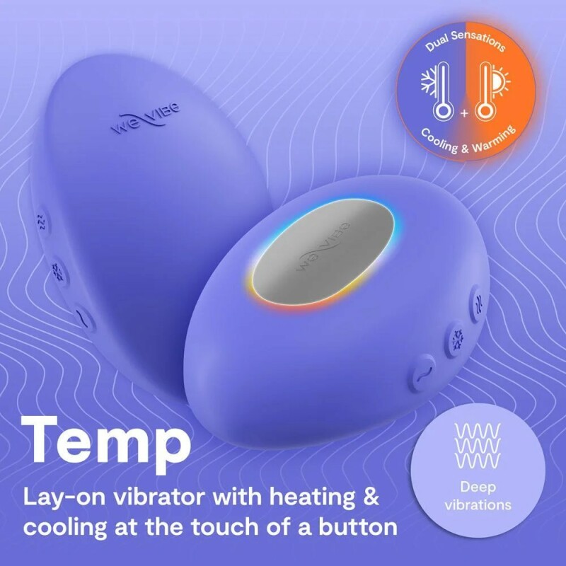 Вібратор для клітора We-Vibe Temp з функцією нагрівання та охолодження, синій, 9.7 см - Зображення 7
