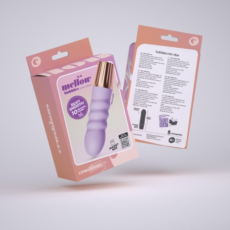 Мінівібратор Crushious Mellow Bubbles 10 режимів вібрації, лавандовий, 11 х 2.8 см - Зображення 9