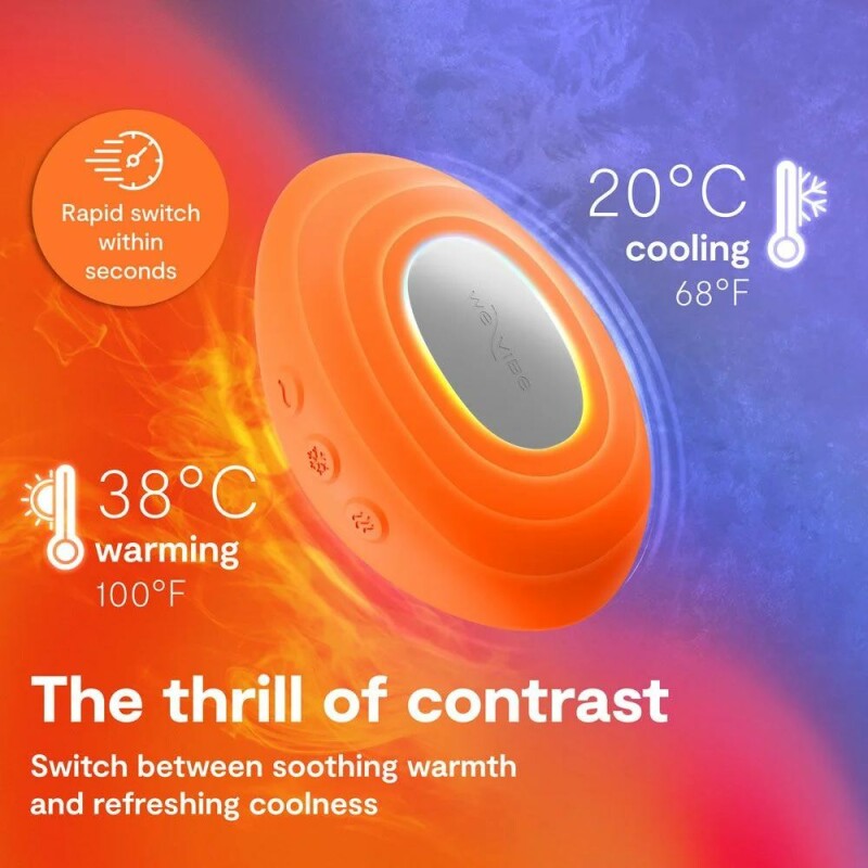 Вібратор для клітора We-Vibe Temp з функцією нагрівання та охолодження, оранжевий, 9.7 см - Изображение 8