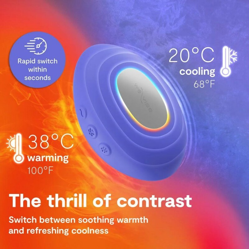 Вібратор для клітора We-Vibe Temp з функцією нагрівання та охолодження, синій, 9.7 см - Зображення 9
