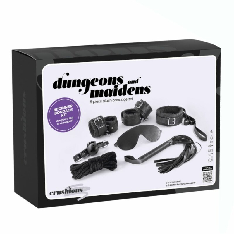 Набір для БДСМ Crushious Dungeons &amp; Maidens чорний, 8 предметів