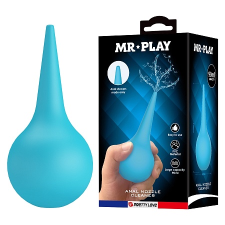 Анальний душ Mr Play блакитний, 90 мл, 13 х 6 см