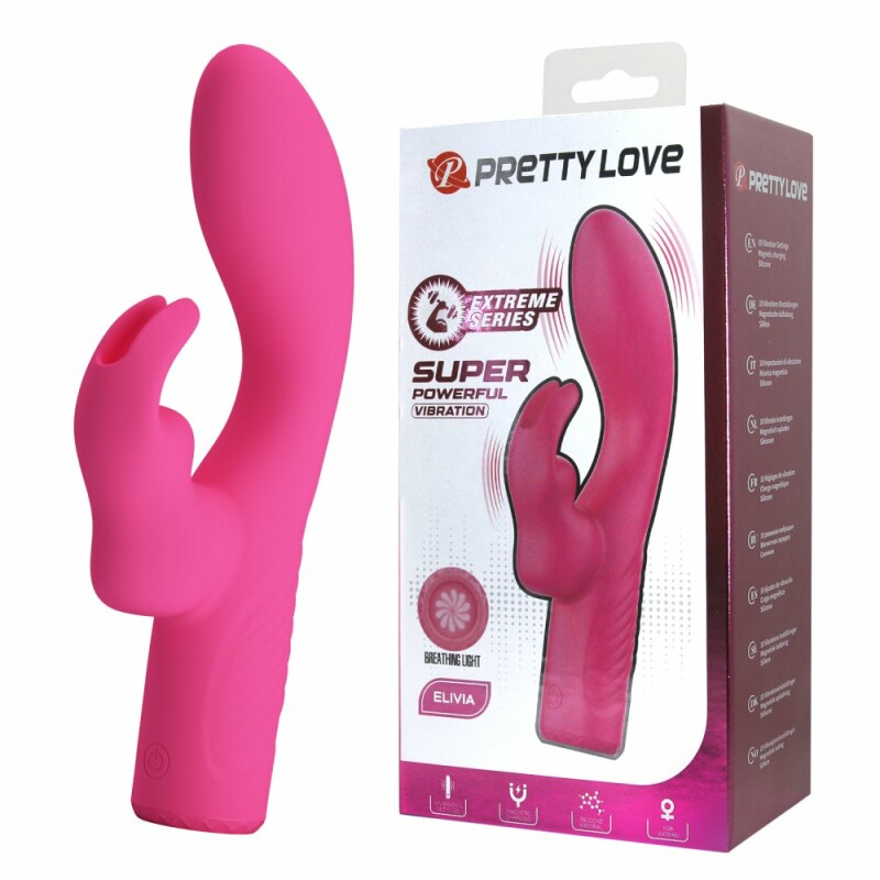 Мінівібратор-кролик Pretty Love Elivia силіконовий, рожевий, 17.2 х 3.4 см