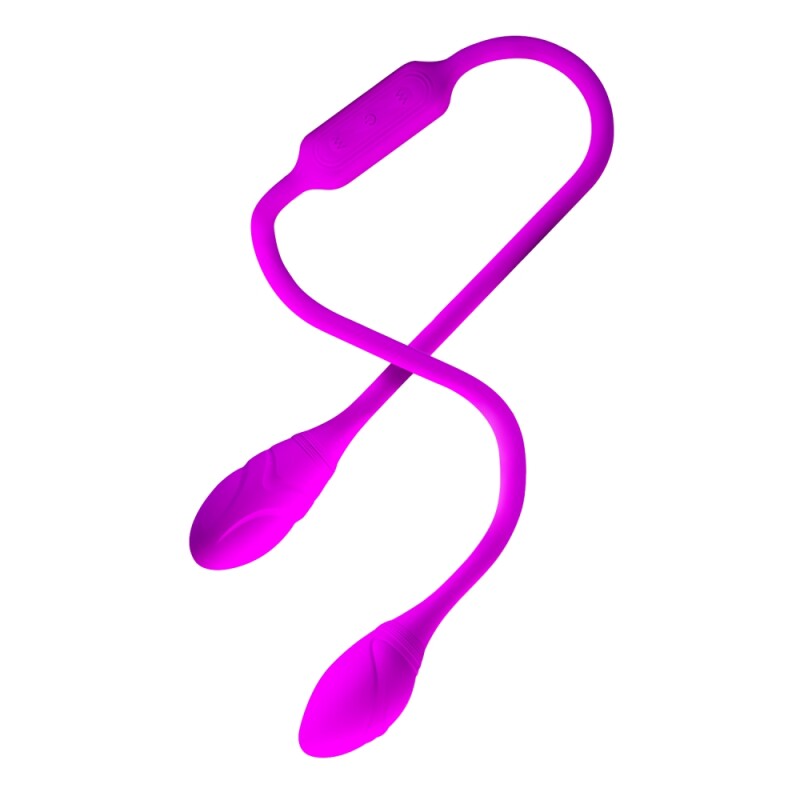 Гнучке подвійне віброяйце Pretty Love для пар, фіолетове, 65.5 х 3.2 см - Зображення 1