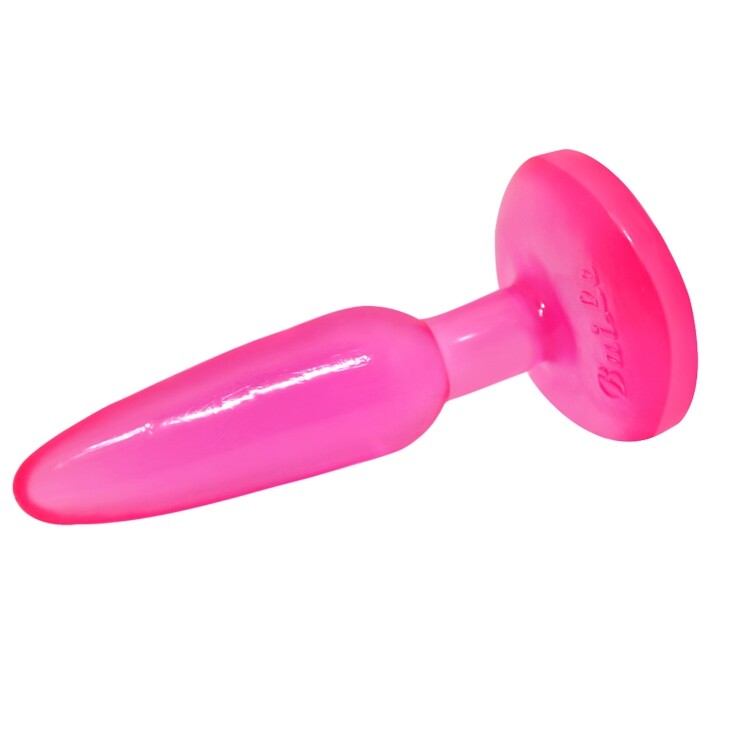 Анальна пробка BAILE на присосці, рожева, 14 х 3.5 см - Зображення 2