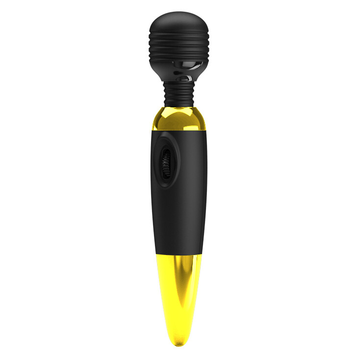 Вібратор-мікрофон Pretty Love Power Wand гнучкий, чорно-золотий, 25 х 4.5 см - Изображение 2