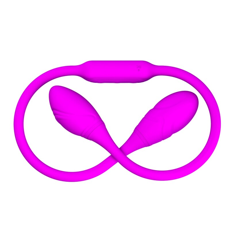 Гнучке подвійне віброяйце Pretty Love для пар, фіолетове, 65.5 х 3.2 см - Зображення 3