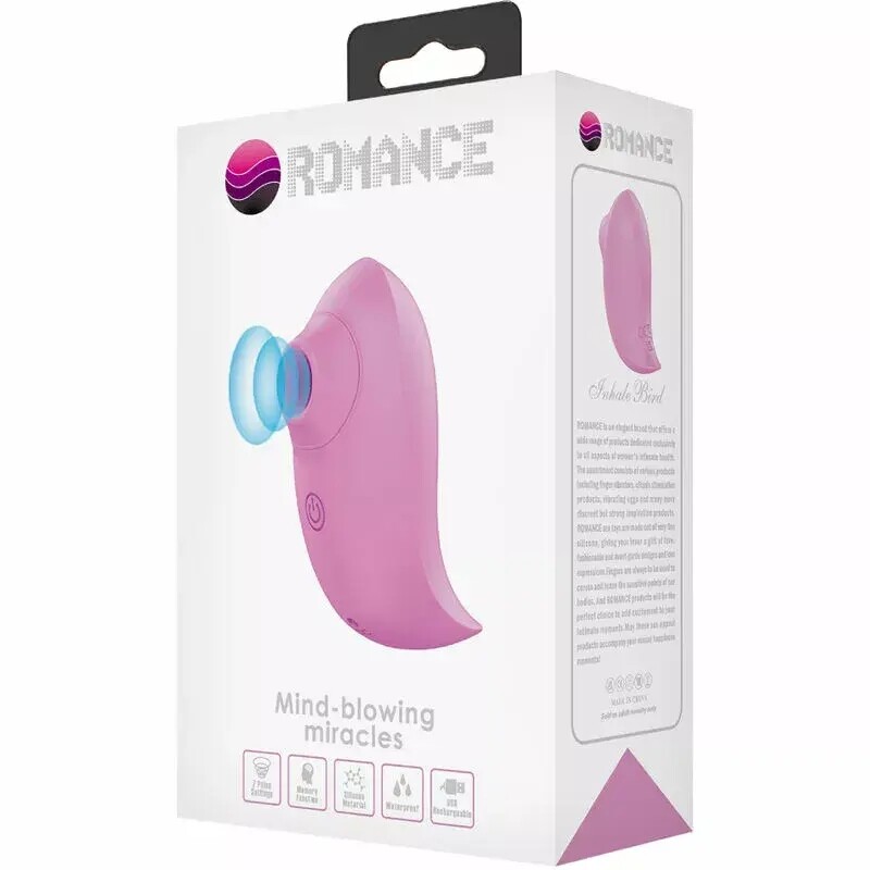Вакуумний стимулятор Romance, 7 режимів, рожевий, 7.8 х 4.2 см - Зображення 7