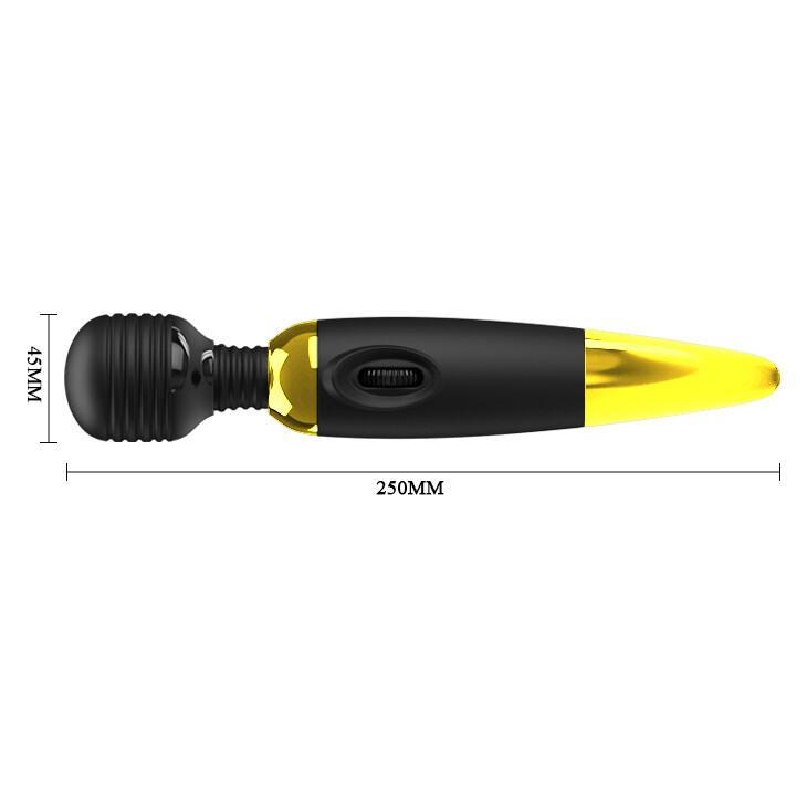Вібратор-мікрофон Pretty Love Power Wand гнучкий, чорно-золотий, 25 х 4.5 см - Изображение 8