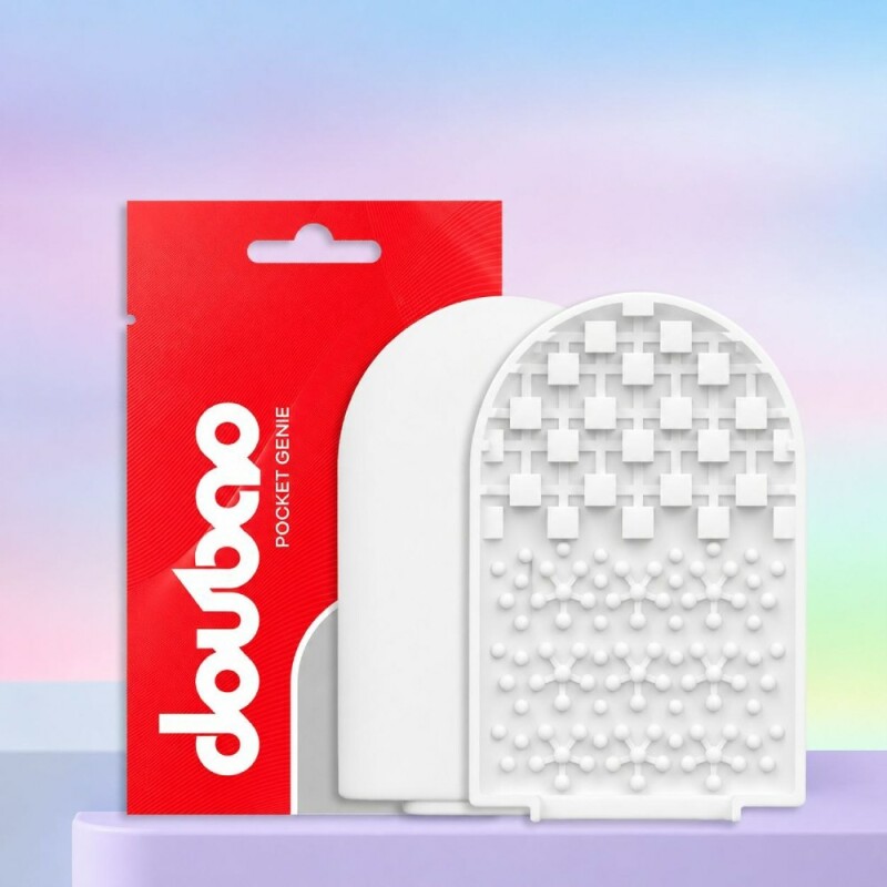Міні мастурбатор DOU BAO ICE CUBE Pocket Genius з рельєфом кубиків, білий, 8.2 х 5.2 см