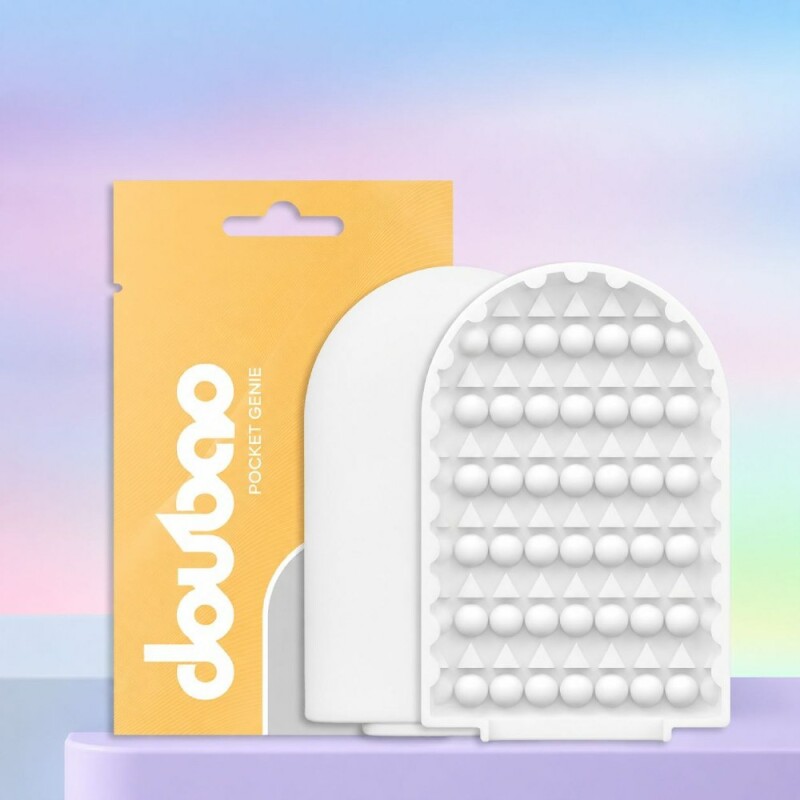 Міні мастурбатор DOU BAO DOTS Pocket Genius з рельєфом крапок, білий, 8.2 х 5.2 см