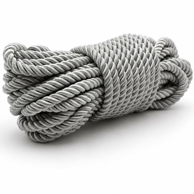 Мотузка для бондажа DS Fetish шовкова, сіра, 10 м - Зображення 2