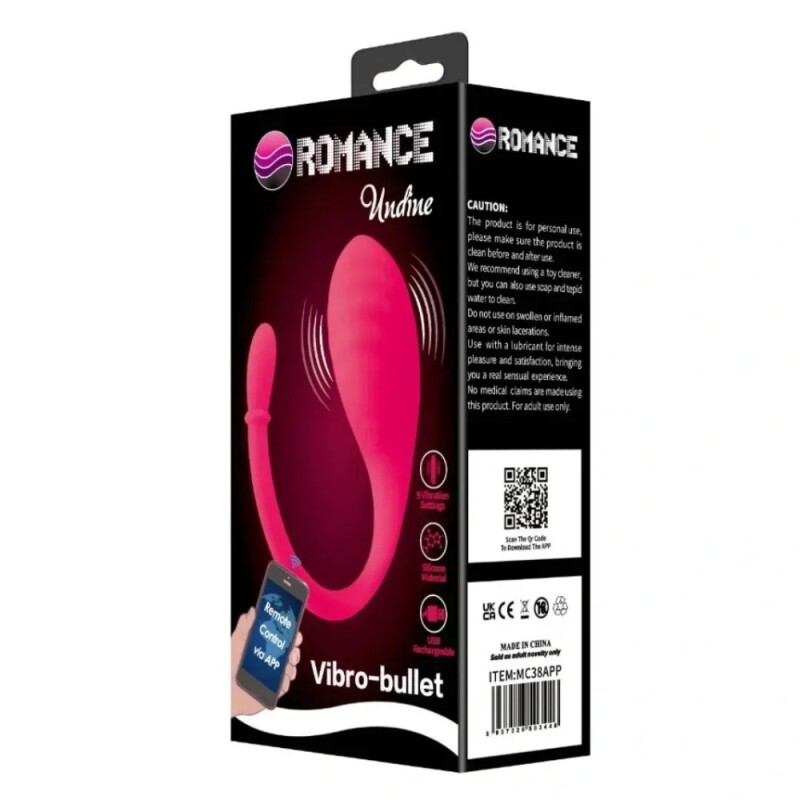 Віброяйце Romance Undine із застосунком, рожеве, 20.5 х 3.4 см - Изображение 7
