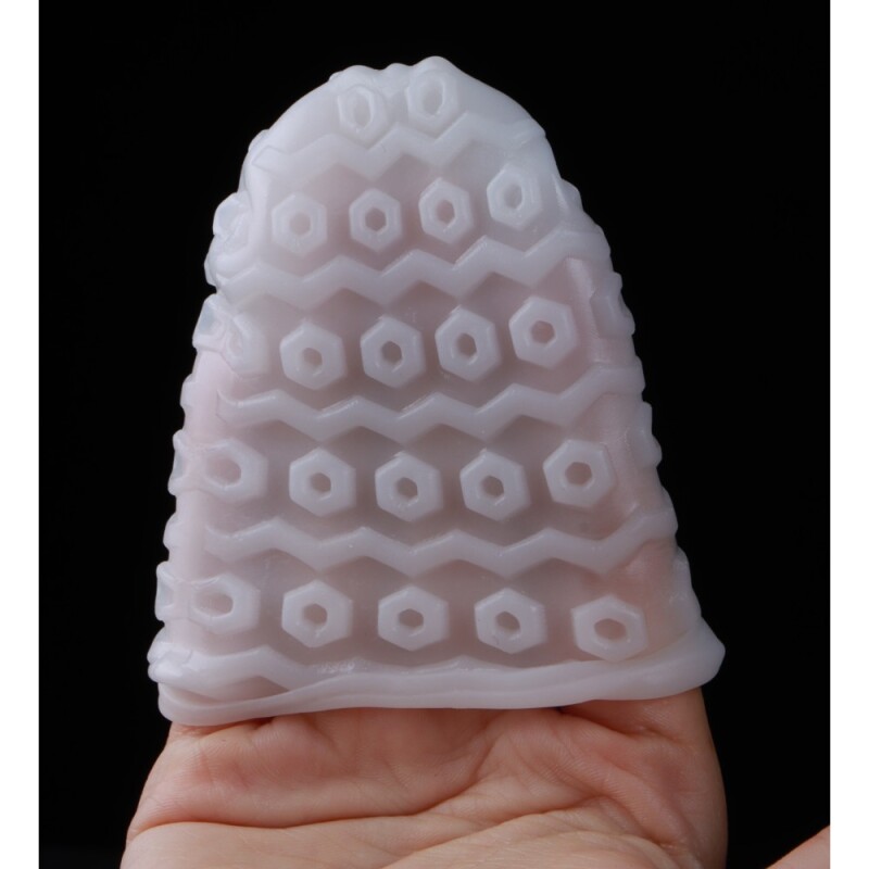 Міні мастурбатор DOU BAO HONEYCOMB Pocket Genius з рельєфом стільника, білий, 8.2 х 5.2 см - Зображення 8