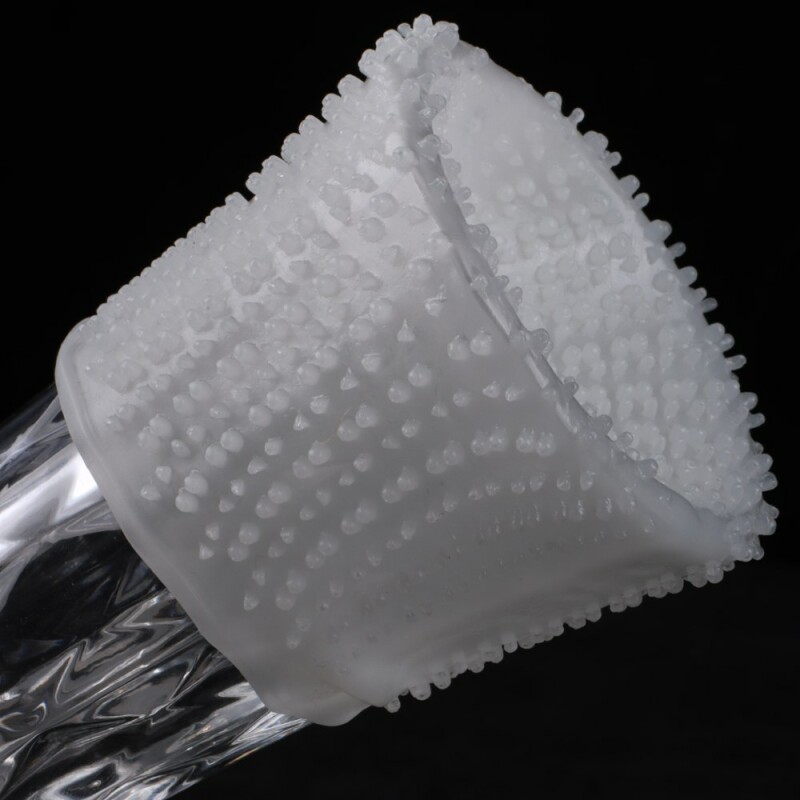 Міні мастурбатор DOU BAO CRYSTAL Pocket Genius з рельєфом кришталю, білий, 8.2 х 5.2 см - Зображення 8