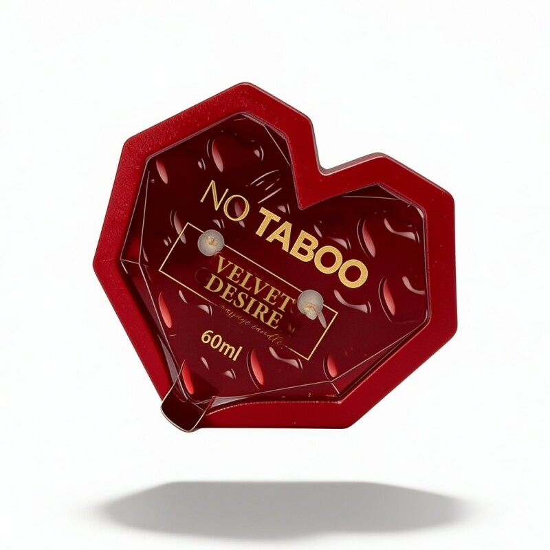 Масажна свічка у формі серця, 60 мл, NO TABOO Velvet Desire мускус + жасмин + груша - Изображение 2