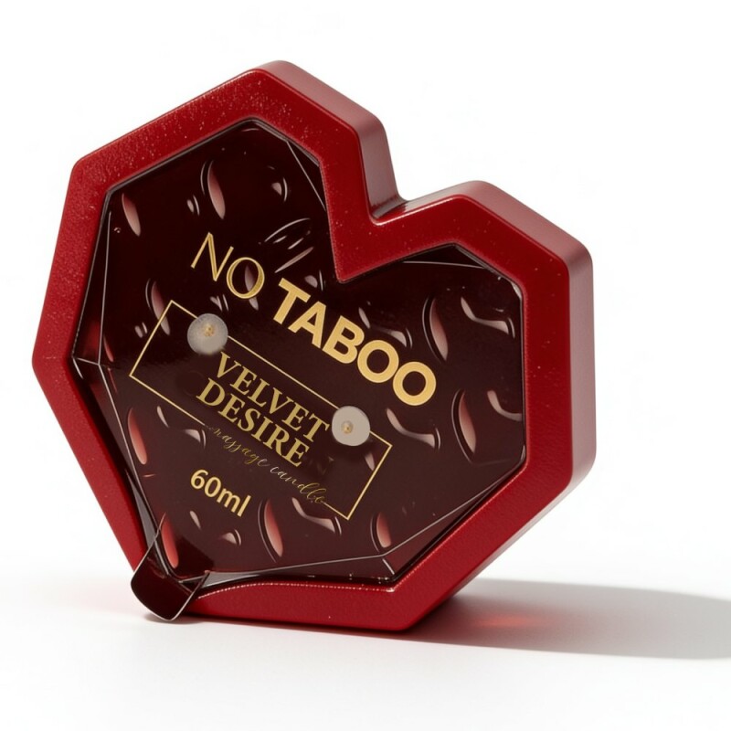 Масажна свічка у формі серця, 60 мл, NO TABOO Velvet Desire мускус + жасмин + груша - Изображение 3