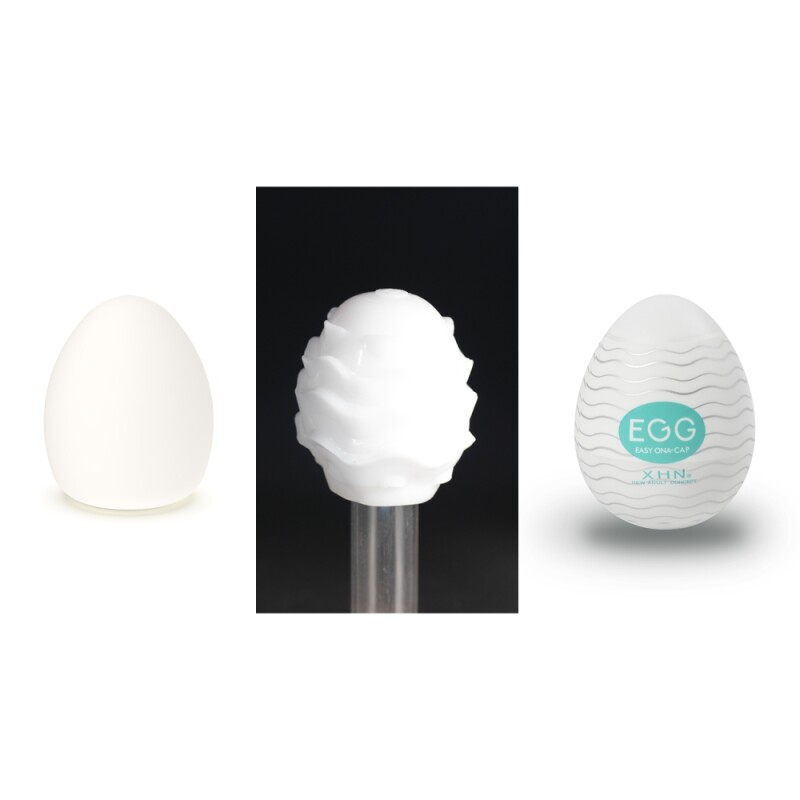 Мастурбатор яйце з рельєфом XHN WAVE Egg Easy Ona-Cap, білий, 6.8 х 5.2 см - Изображение 1