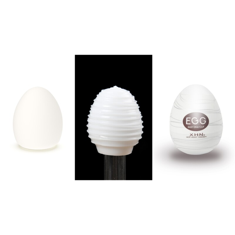 Мастурбатор яйце з рельєфом XHN THREAD Egg Easy Ona-Cap, білий, 6.8 х 5.2 см - Зображення 3