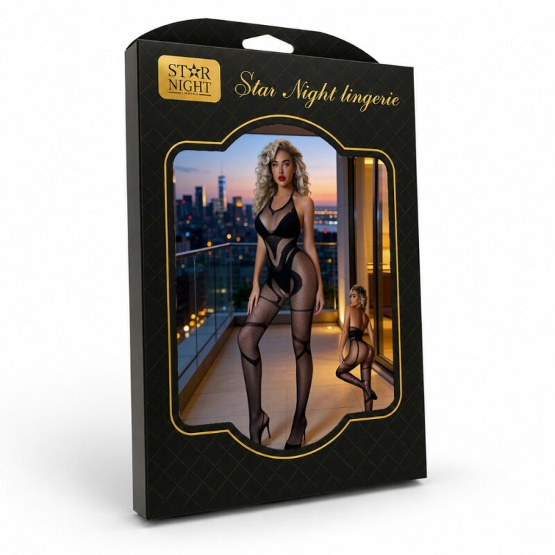 Комбінезон сіточка Star Night з інтимним доступом, чорний, OS (S-L) - Зображення 9