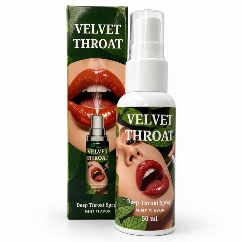 Спрей для глибокого мінету WOW Velvet Throat зі смаком м'яти, 50 мл