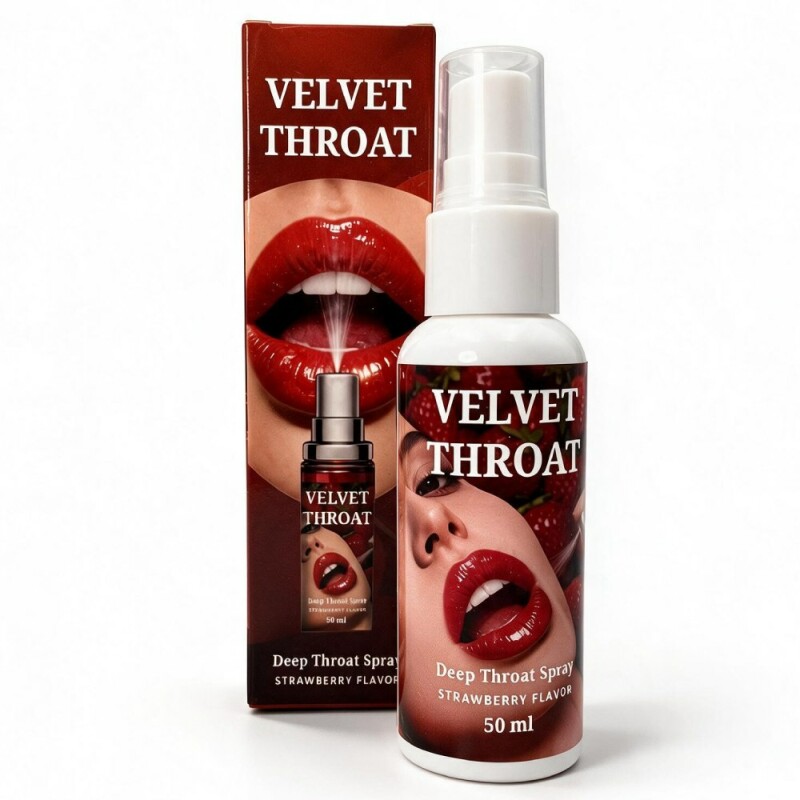 Спрей для глибокого мінету WOW Velvet Throat зі смаком полуниці, 50 мл