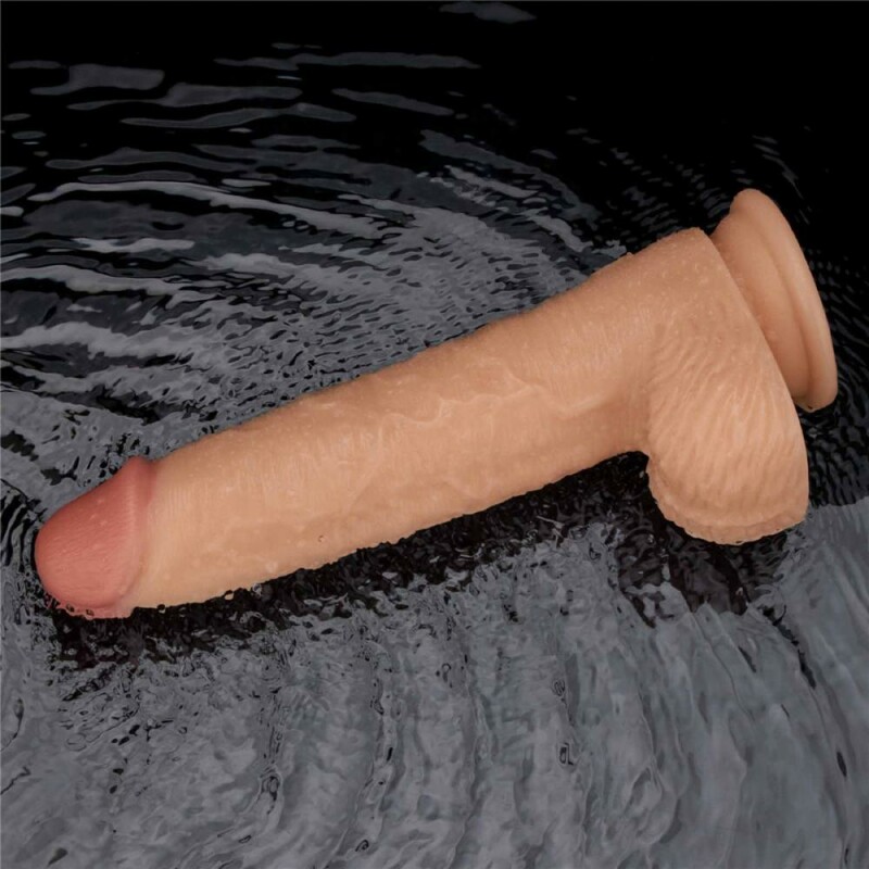 Вібратор реалістичний Lovetoy Power Basics Cock на присосці, бежевий, 23.6 х 5.1 см - Зображення 4