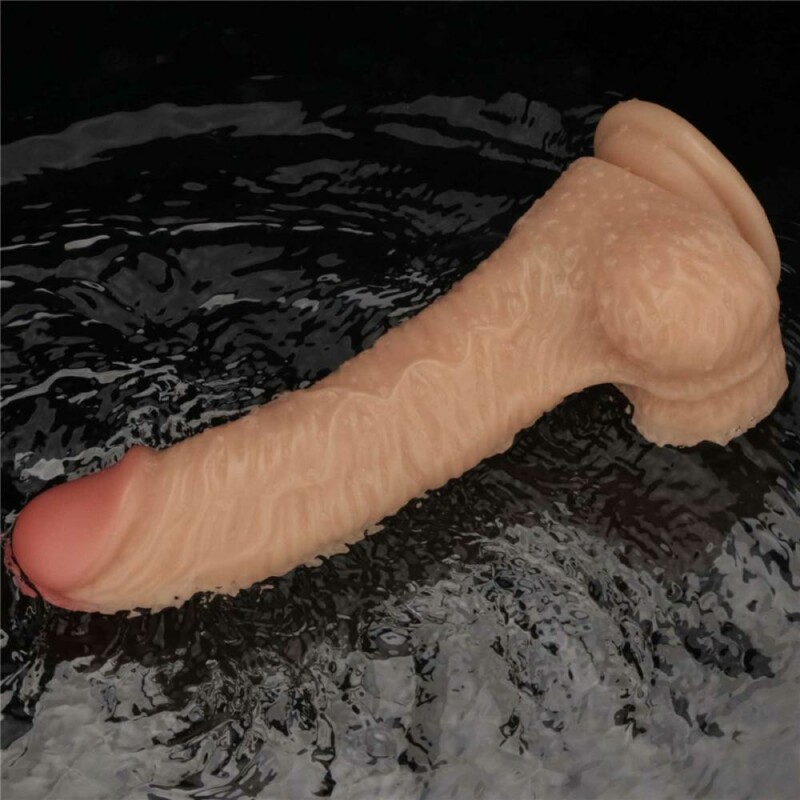 Вібратор реалістичний Lovetoy Power Basics Cock на присосці, бежевий, 22 х 4.5 см - Изображение 4