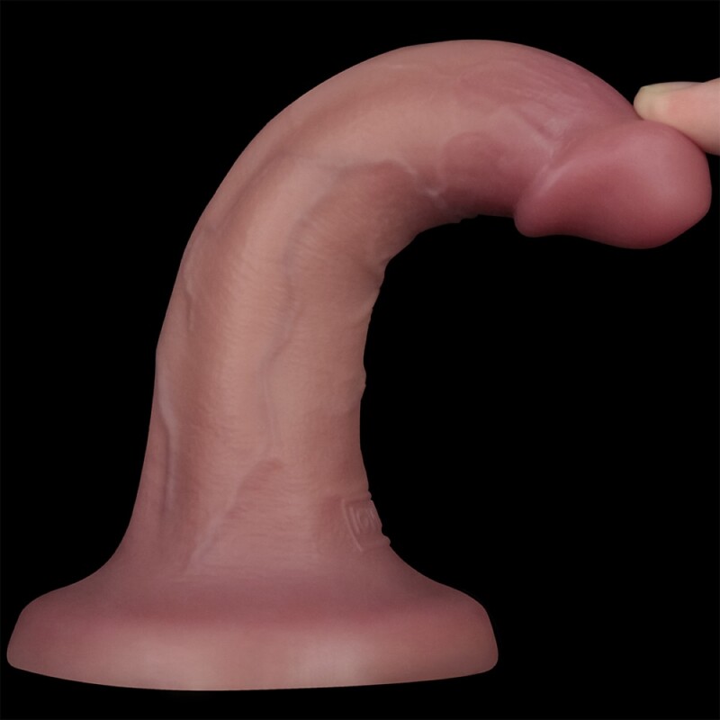Вібратор із подвійною щільністю Lovetoy Dual Density Power Cock на присосці, бежевий, 15.2 х 3.8 см - Изображение 6