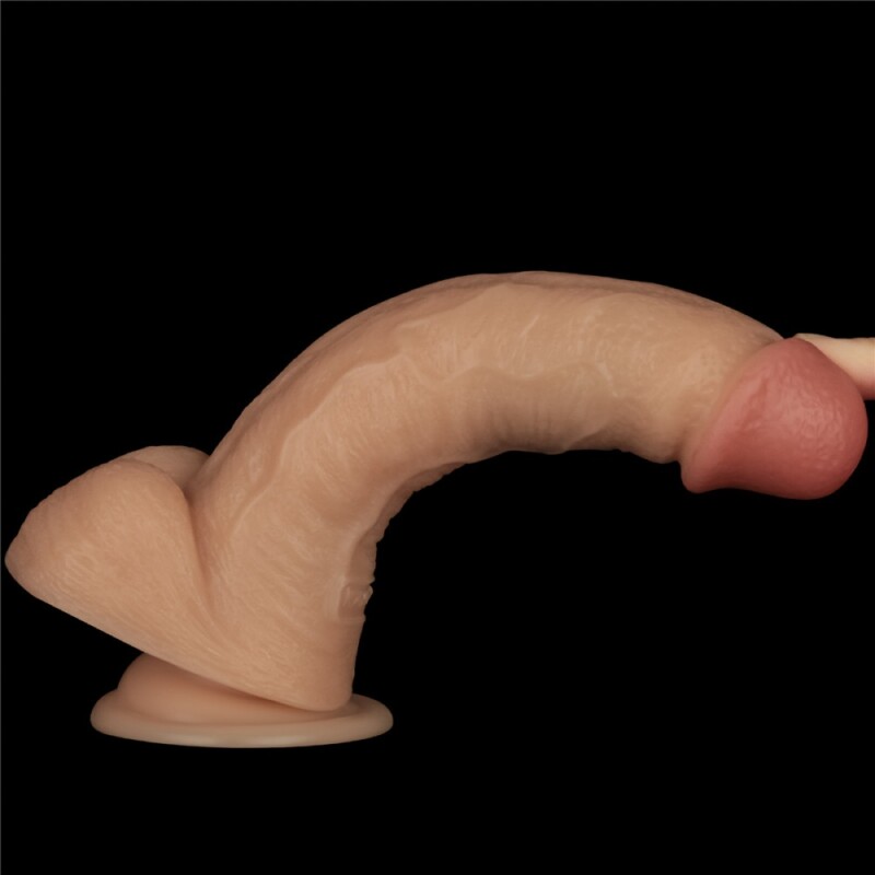 Вібратор реалістичний Lovetoy Power Basics Cock на присосці, бежевий, 20 х 4.5 см - Зображення 6